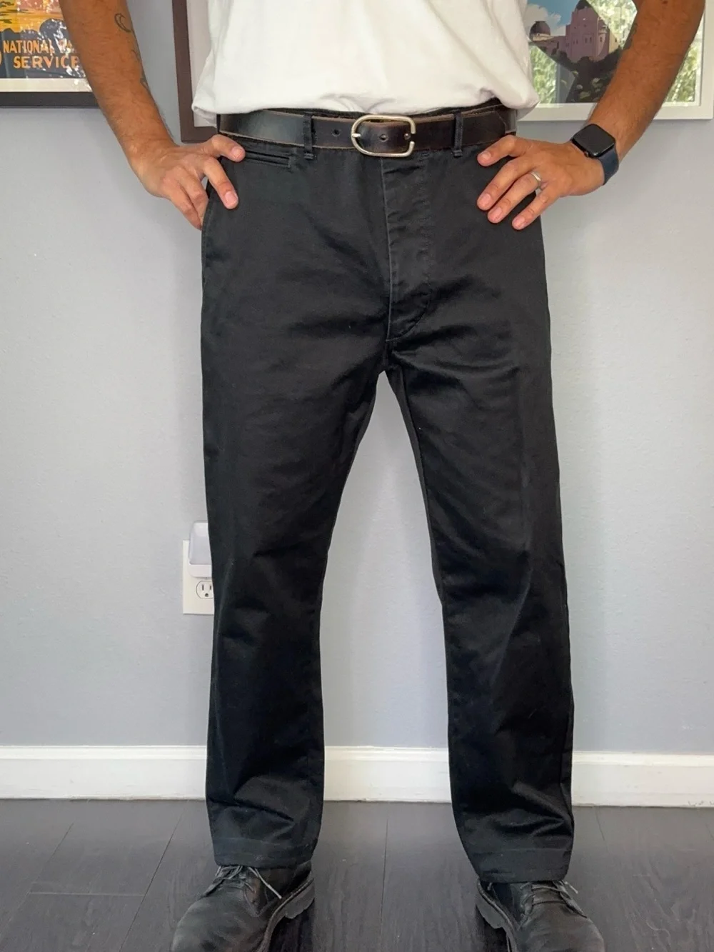 Buck Mason Officer Pant Black Service Twill Chino 34x30